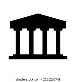 Icono de la silueta del museo. Templo o museo. Vector.