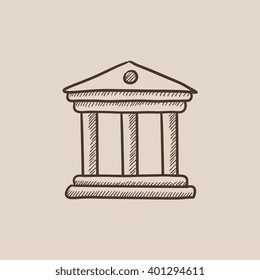 Museum sketch icon.