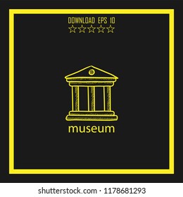 museum sketch vector icon