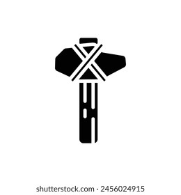 Museum Stone Axe Filled Icon Vector Illustration