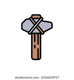 Museum Stone Axe Icon Vector Illustration