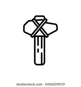 Icono de contorno de hacha de piedra de museo Ilustración vectorial