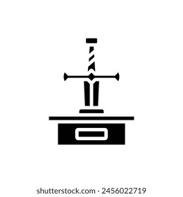Museum Sword Filled Icon Vector Illustration