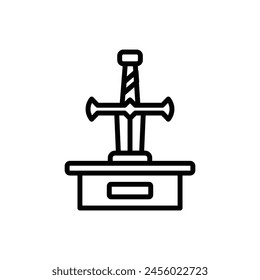 Museum Sword Outline Icon Vector Illustration