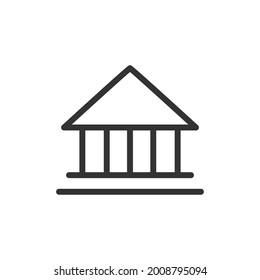 Icono de la línea delgada del museo. Símbolo con estilo de contorno de moda. Diseño premium para web y aplicaciones. Perfecto para la interfaz de usuario. 