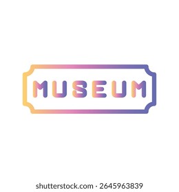 Museum Ticket Color gradient illustration vector icon which can easily modify or edit 