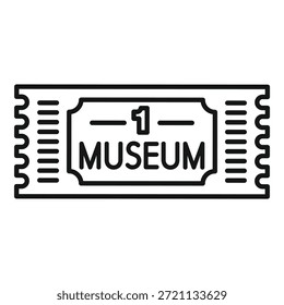 Entrada de ingresso do museu admitir um ícone mostrando visita a exposição cultural