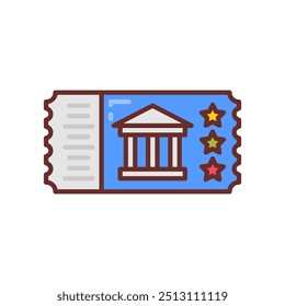 Museum Ticket Filled Icons , Vector illustration