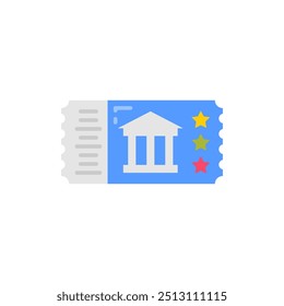 Museum Ticket Flat Icons, Vector illustration