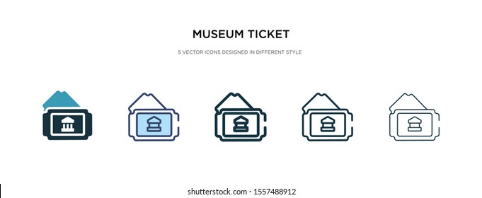 museum ticket icon in different style vector illustration. two colored and black museum ticket vector icons designed in filled, outline, line and stroke style can be used for web, mobile, ui