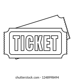 Museum ticket icon. Outline museum ticket vector icon for web design isolated on white background