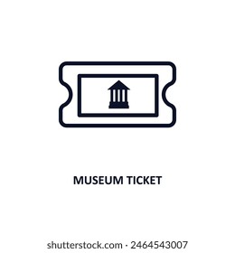 museum ticket icon. Thin line museum ticket icon from museum and exhibition collection. Outline vector isolated on white background. Editable museum ticket symbol can be used web and mobile