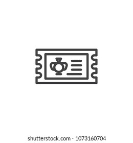 Museum ticket outline icon. linear style sign for mobile concept and web design. simple line vector icon. Symbol, logo illustration. Pixel perfect vector graphics