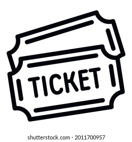 Icono de boletos de museo. Esbozar icono de vectores de entradas de museo para el diseño web aislado en fondo blanco