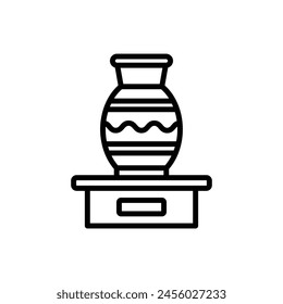 Museum Vase Outline Icon Vector Illustration