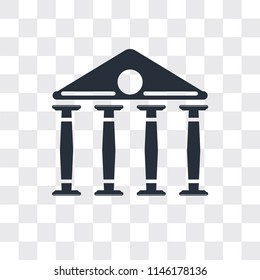 Museum vector icon isolated on transparent background, Museum logo concept