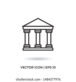 Museum vector icon in modern design style for web site and mobile app