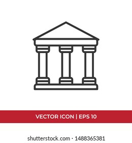 Museum vector icon in modern design style for web site and mobile app