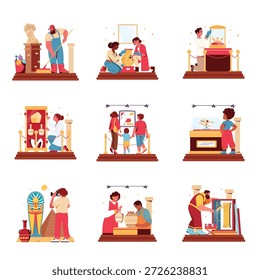 Conjunto de Ilustración vectorial de museo 1