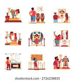 Conjunto de Ilustración vectorial de museo 2