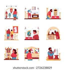Conjunto de Ilustración vectorial de museo 3
