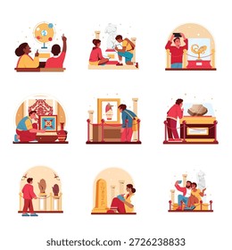 Conjunto de Ilustración vectorial de museo 5