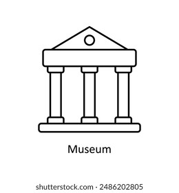 Museum vector outline Design illustration. Symbol on White background EPS 10 File 