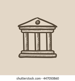 Museum vector sketch icon isolated on background. Hand drawn Museum icon. Museum sketch icon for infographic, website or app.