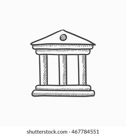 Museum vector sketch icon isolated on background. Hand drawn Museum icon. Museum sketch icon for infographic, website or app.