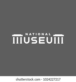 Museum Vector Text Logo. Text Design Template For Stylized Text Logotype
