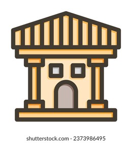 Museum Vector Thick Line Filled Colors Icon For Personal And Commercial Use.
