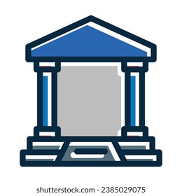 Museum Vector Thick Line Filled Dark Colors Icons For Personal And Commercial Use.
