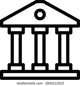 museum vector thin line icon
