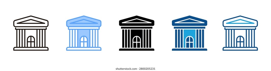 Museum web icon with multiple style collection