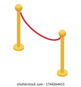 Museum wire barrier icon. Isometric of museum wire barrier vector icon for web design isolated on white background