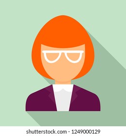 Museum woman guide icon. Flat illustration of museum woman guide vector icon for web design