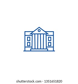 Museum,parliament line icon concept. Museum,parliament flat  vector symbol, sign, outline illustration.