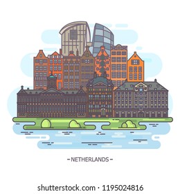 Museums and landmarks of netherlands or holland