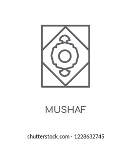 Mushaf linear icon. Modern outline Mushaf logo concept on white background from Religion-2 collection. Suitable for use on web apps, mobile apps and print media.