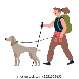 musher woman professional and dog isolated