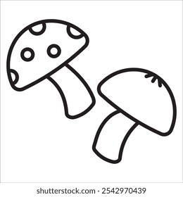 Mushroo stock icon outline vector