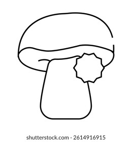 mushroom allergy line icon vector. mushroom allergy sign. isolated contour symbol black illustration