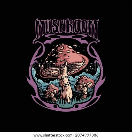 mushroom art illustration vector design
