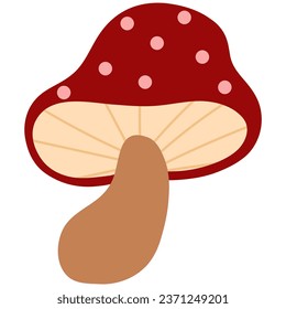 Elemento otoñal de hongos. Ilustración vectorial con tema otoño.