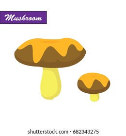 Mushroom in the autumn forest. Mushroom vector.