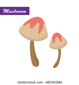 Mushroom in the autumn forest. Mushroom vector.