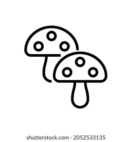 mushroom autumn season Line icon for business website,apps, and many more