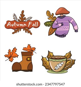 Mushroom, Autumn texts, bot, Cup, cartoon clip art, Sticker, fall of oak leaves t-shirt design