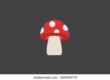 Mushroom Background Flat Vector Illustration.