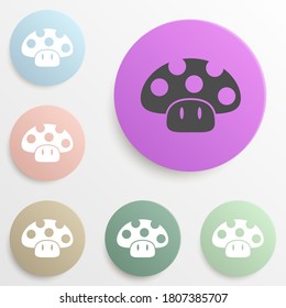 mushroom badge color set. Simple glyph, flat vector of web icons for ui and ux, website or mobile application